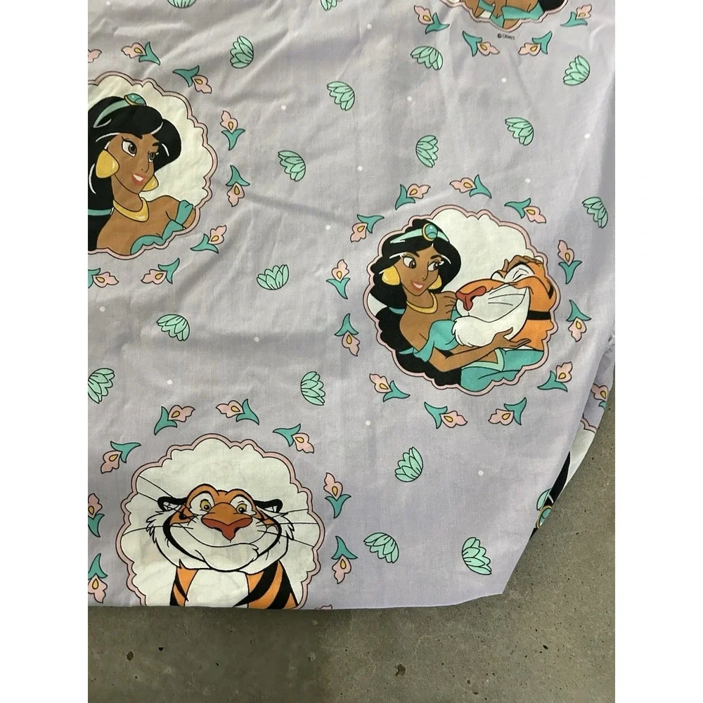 Vintage Disney Aladdin Jasmine & Rajah Full Comforter Fitted Sheet Pillowcases